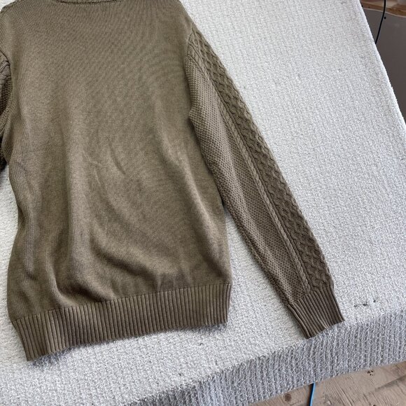 Buffalo David Bitton Sweater Mens L Brown / Beige 3D cable Knit Pullover Cozy - Picture 11 of 12